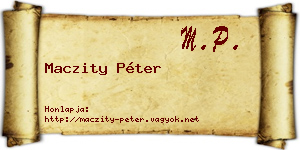 Maczity Péter névjegykártya